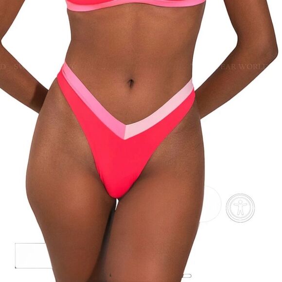 ONEONE KAMERON-JESSE Cheeky Bikini Bottom in Pink Women’s Size XL - Picture 1 of 5